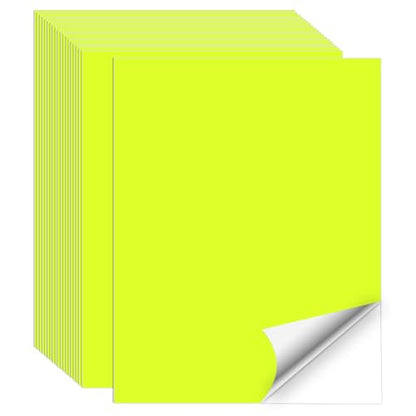 Neon Yellow Sticker Paper Labels for Laser & Inkjet Printer