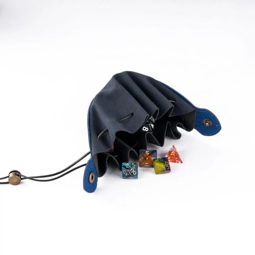 Blue Drawstring Dice Bag and Rolling Tray