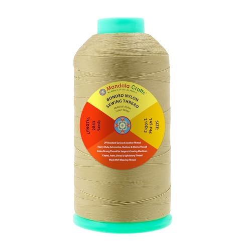 Size 46 210D T45 Beige Bonded Nylon Thread (8249.2 Foot)
