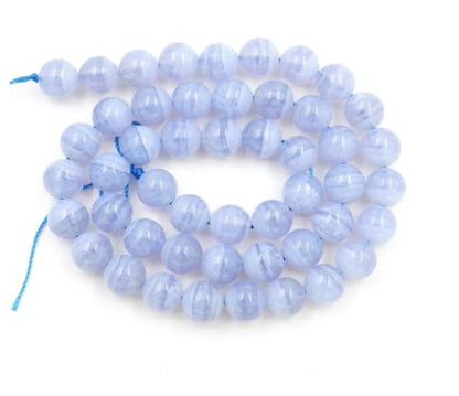 60pcs Adabele Natural Blue Lace Agate Gemstone 6mm Round Beads (62 Count)