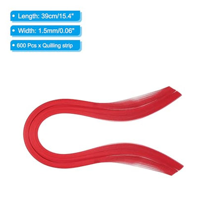 Quilling Strips Paper 600pcs 1.5mm 39cm Origami Paper Quilling Kits for Art DIY Hand Craft Christmas