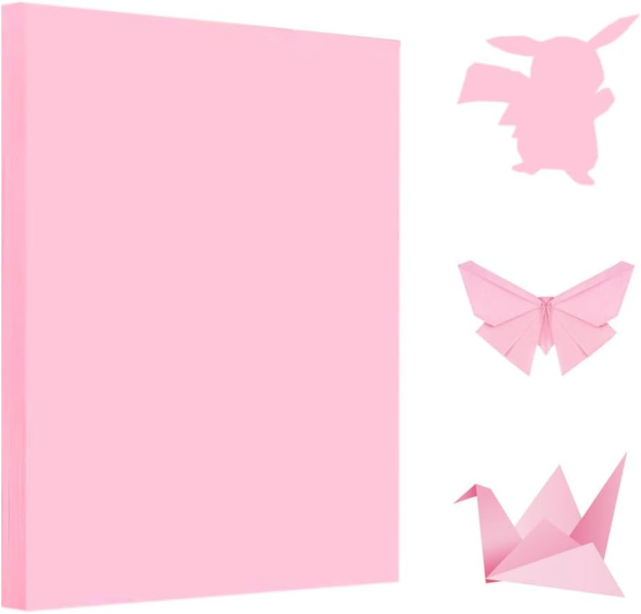 A4 Origami Paper Pink 100 Sheets, 8.27×11.7 inch Double Sided Color Easy Fold Big Origami Paper A4 Colored Copy Papers Thin 70gsm for Beginners, DIY handwork Art and Craft Projects (210 x 297 mm) - Crafty Corner