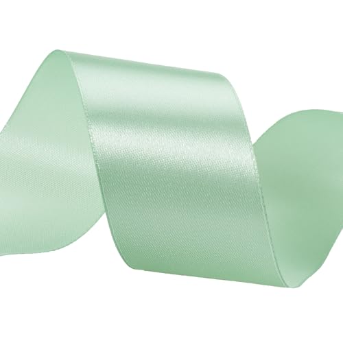 1 1 2 Inch Mint Green Solid Satin Ribbon for Gift Wrapping