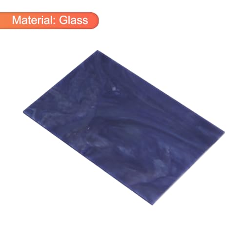 2 Pcs Stained Glass Sheet Mosaic Tile 7.9 Inch x 5.9 Inch Deep Blue Stained Glass Sheets for Crafts DIY Art Project