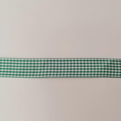 Green and White Woven Edge Plaid Ribbon 100% Polyester Gingham Ribbon 25 Yards Each Roll (75 Foot)