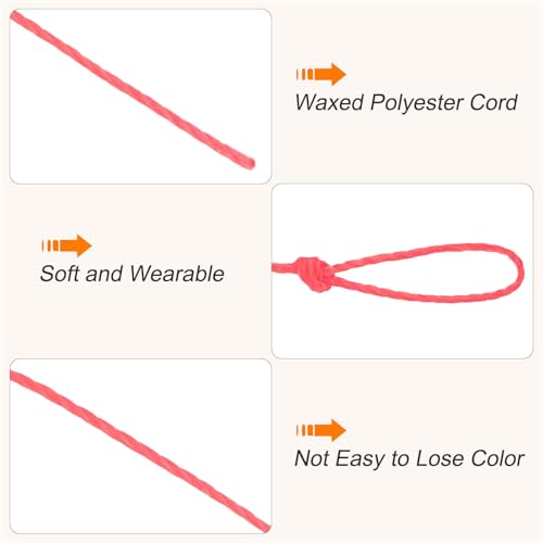 Waxed Cord 0.45mm Waxed Thread 87 Yard Wax String Leather Cord for Bracelet Making