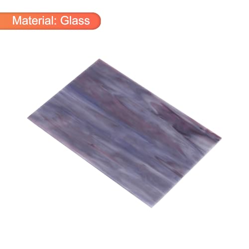 2 Pcs Stained Glass Sheet Mosaic Tile 7.9 Inch x 5.9 Inch Dark Purple Stained Glass Sheets for Crafts DIY Art Project