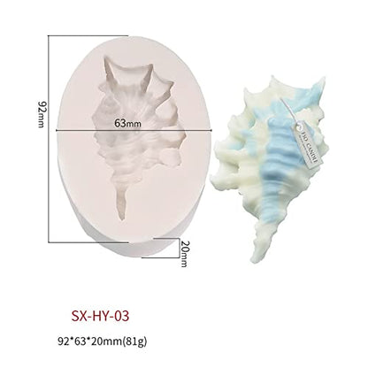 4 Pack Silicone Conch Resin Sea Shell Mold for Candles and Soap
