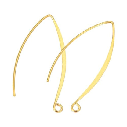 10pcs Adabele Real Gold Plated Sterling Silver 44mm Marquise Earring Hooks (10 Count)