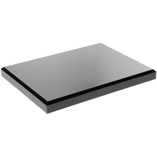 8" W x 6" D x 0.75" H Black Rectangular Display Base (6 Count)