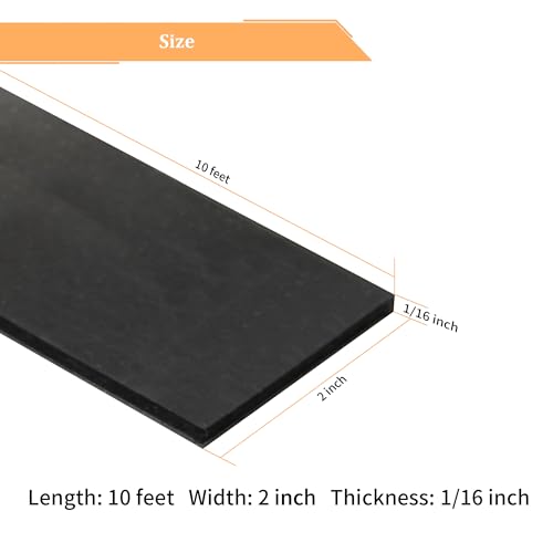 Solid Neoprene Rubber Strips with Adhesive Backing 1 (10 Foot)