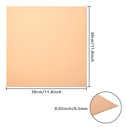 2PCS Pure Copper Sheet 12”x 12”x 0.02”