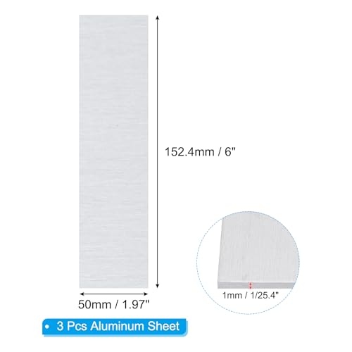 6061 T651 Aluminum Sheet Metal 6 x 1.97 x 1 (3 Count)