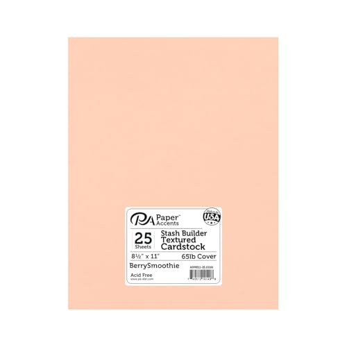 PA Paper Accents Stash Builder Textured Cardstock 8.5" x 11" Textured Berry Smoothie