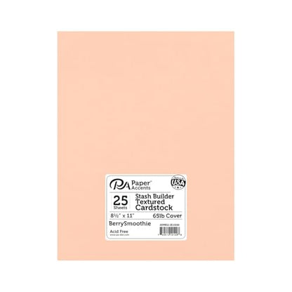 PA Paper Accents Stash Builder Textured Cardstock 8.5" x 11" Textured Berry Smoothie