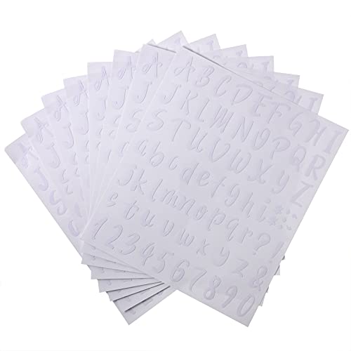 576 Pcs 8 Sheets Letters Stickers Vinyl Alphabet Number Decals Back to School Supplies for Water Bottles Cups Mailbox Scrapbooking Bulletin Board Classroom Decor (8 Count)