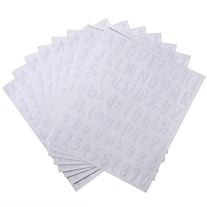 576 Pcs 8 Sheets Letters Stickers Vinyl Alphabet Number Decals Back to School Supplies for Water Bottles Cups Mailbox Scrapbooking Bulletin Board Classroom Decor (8 Count)