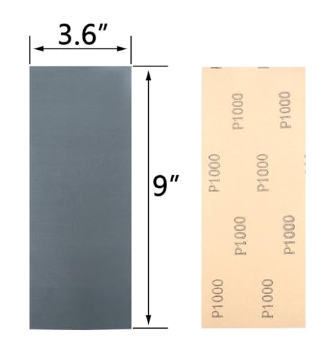 30Pcs 9 x 3.6 Inchs 1000 Grit Wet and Dry Handmade Universal Sanding Sheets
