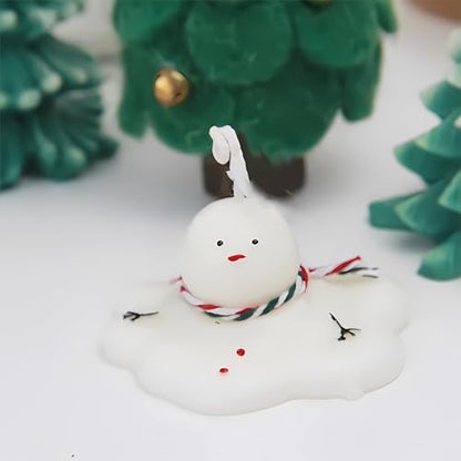 Silicone Molds Candle Cute Melting Snowman Resin Candle Molds for Christmas Party Decoration Candle Form Epoxy Plaster Mould
