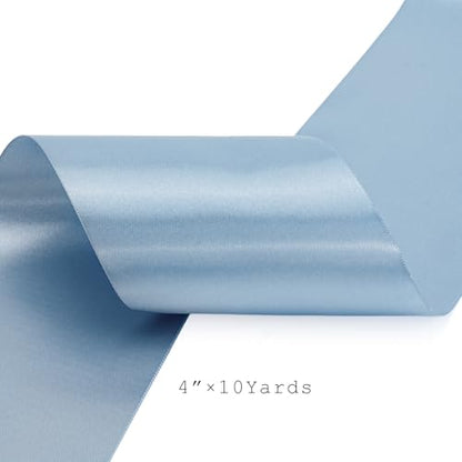 Light Blue Satin Ribbon 4 Inch x 10 Yards Double Faced