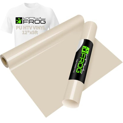 Cream Heat Transfer Vinyl Roll 12" x5ft Matte HTV Vinyl