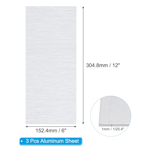 6061 T651 Aluminum Sheet Metal 6 x 12 x 1 (3 Count)