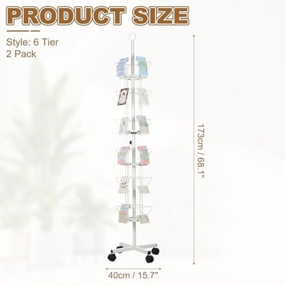 2Pack 6 Tier Rotating Greeting Card Rack (2 Count)