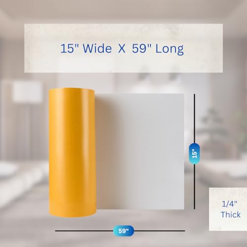 Premium High Density EVA Foam Sheet with Adhesive Backing 15” x 59” White Foam Mat (4.92 Foot)