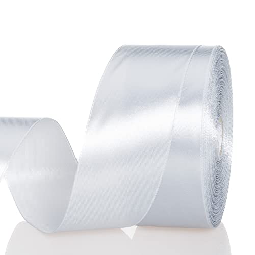 1 1 2 Inch Silver Solid Satin Ribbon for Gift Wrapping (150 Foot)