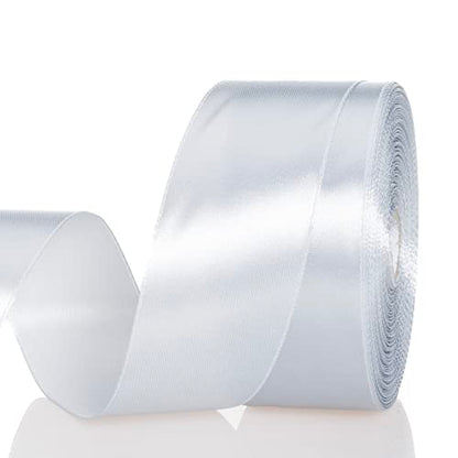 1 1 2 Inch Silver Solid Satin Ribbon for Gift Wrapping (150 Foot)