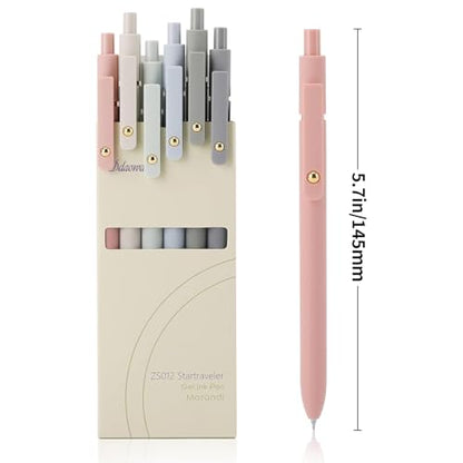 Gel Pens 6 Pcs 0.5mm Retractable Quick Dry Black Ink Pens (6 Count)