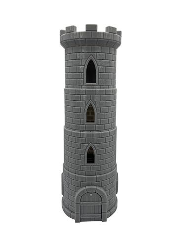 Collapsing Dice Tower and Little Town Houses Scene