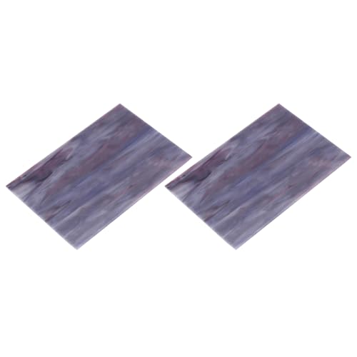 2 Pcs Stained Glass Sheet Mosaic Tile 7.9 Inch x 5.9 Inch Dark Purple Stained Glass Sheets for Crafts DIY Art Project