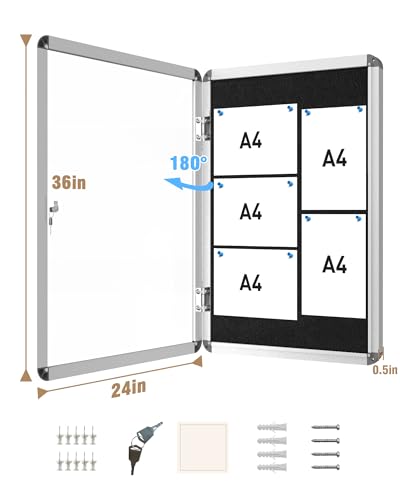 36"x24" Enclosed Bulletin Board
