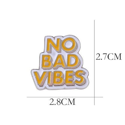 12 Pieces No Bad Vibes Brooch Pins Cartoon Enamel Pin Cute Metal Badges Learning for Girl Clothing Backpacks Bags Jewelry (12 Count)