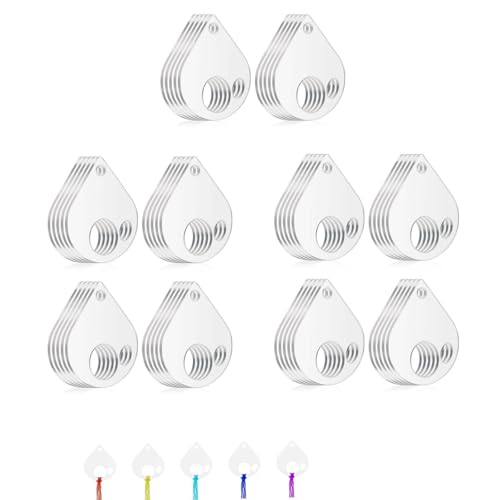50Pcs Acrylic Embroidery Floss Organizer with 1Pc Hinged Ring (51 Count)