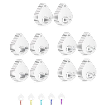 50Pcs Acrylic Embroidery Floss Organizer with 1Pc Hinged Ring (51 Count)