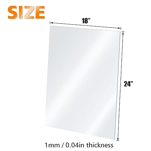 Plexiglass Sheets Acrylic Sheets 6 Pack of 18x24’’ 0.04 Thick Clear Plastic Cast Transparent Plexi Glass for Crafting Projects