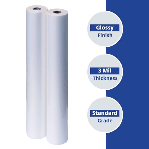 2 Rolls Standard Gloss 3 Mil 25 in. x 250 ft. x 1 in. Core Laminating Film