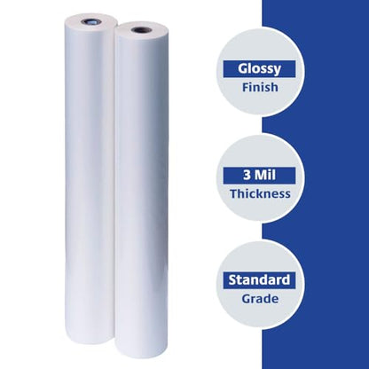 2 Rolls Standard Gloss 3 Mil 25 in. x 250 ft. x 1 in. Core Laminating Film