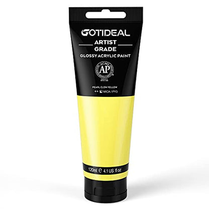 Metallic Acrylic Paint Pearl Clon Yellow Tubes (4.1 Fl oz)