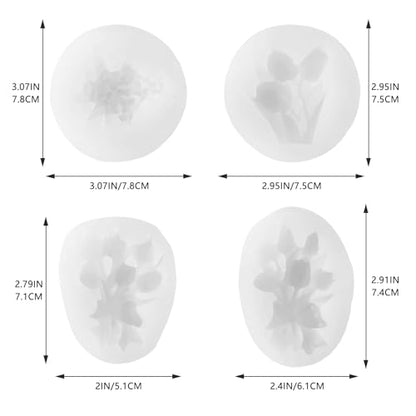 4PCS 3D Flower Bouquet Silicone Molds for Soap
