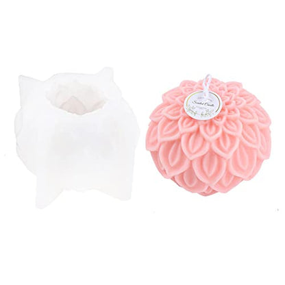 Nasturtium Ball Candle Silicone Mold Lotus Petal Flower Soap Mold for Fondant
