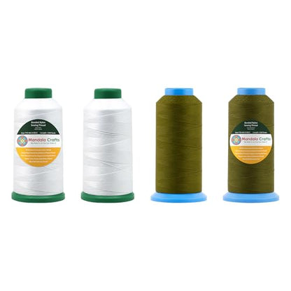 SZ 69 210D T70 White Olive Green Bonded Nylon Thread 6000YDs (18000 Foot)