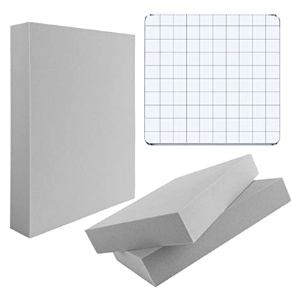 3 Pcs Set 2Pcs Large Stamping Foam Grey Moldable Foam with 1 Pcs Acrylic Stamp Block Stamps Plastic Pad Cut and Dry Foam Stamping Foam Block for Sculpture