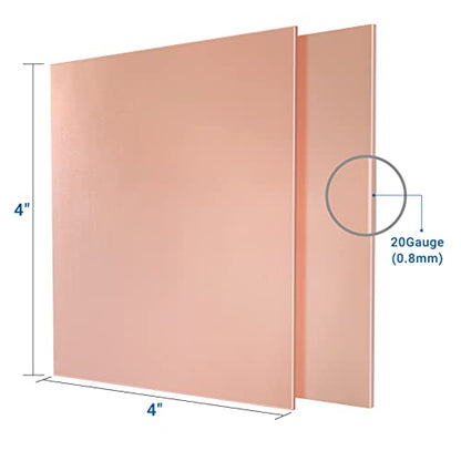 2 Pieces 99.9% Pure Copper Sheet (2 Count)