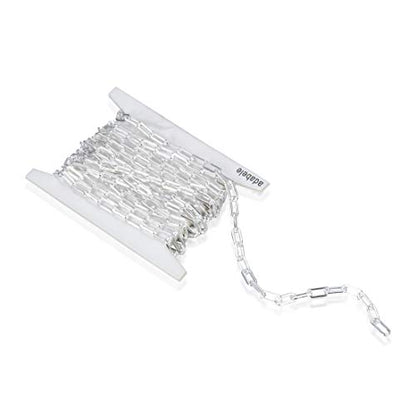 5 Feet Real Sterling Silver Paperclip Cable Chain Findings 3.5mm (5 Foot)
