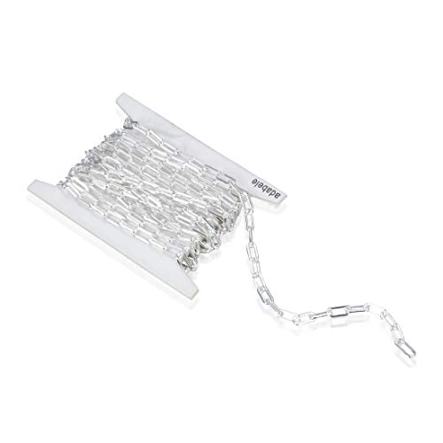 10 Feet Real Sterling Silver Paperclip Cable Chain Findings 3.5mm (10 Foot)