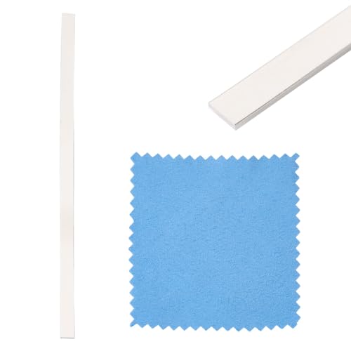 1pc 4mm Sterling Silver Rectangle Flat Wire 0.3 Feet Bezel Wire Dead Soft Metal Wire with 1pc Cleaning Cloth for Stone Cabochon Rings Bangles Jewelry Making Stamping