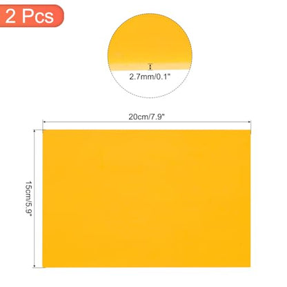 2 Pcs Stained Glass Sheet Mosaic Tile 7.9 Inch x 5.9 Inch Lemon Yellow Stained Glass Sheets for Crafts DIY Art Project